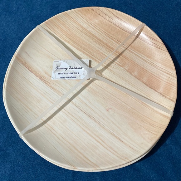 Tommy Bahama Other - Wood Grain 9” or 11” Tommy Bahama Round 4 pc Plate Set NEW, 100% Melamine